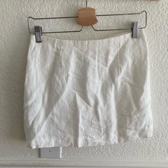 NWT Linen Blend White Mini Skirt - Picture 3 of 9